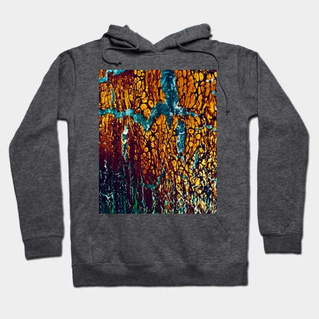 Eruption acrylic pour art Hoodie by baksuart